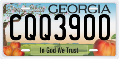 GA license plate CQQ3900