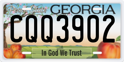 GA license plate CQQ3902