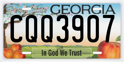 GA license plate CQQ3907