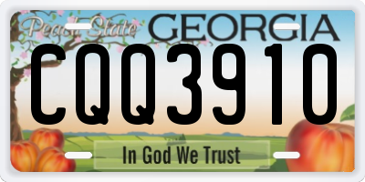 GA license plate CQQ3910