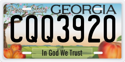 GA license plate CQQ3920