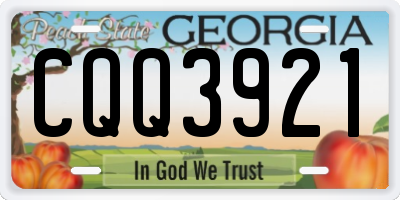 GA license plate CQQ3921
