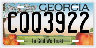 GA license plate CQQ3922