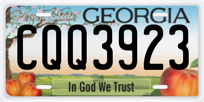 GA license plate CQQ3923