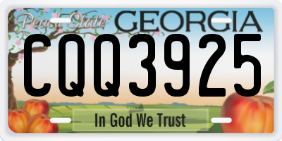 GA license plate CQQ3925