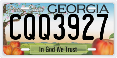 GA license plate CQQ3927