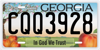 GA license plate CQQ3928