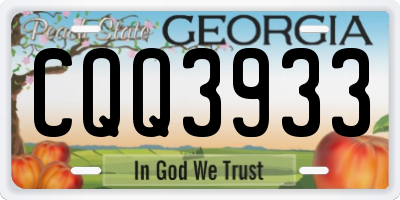 GA license plate CQQ3933