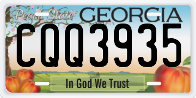 GA license plate CQQ3935