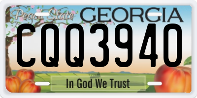 GA license plate CQQ3940