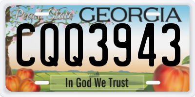 GA license plate CQQ3943