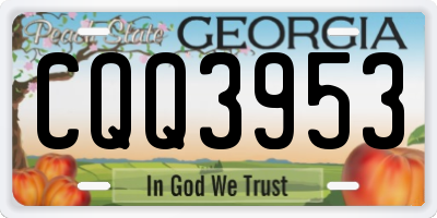 GA license plate CQQ3953