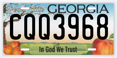 GA license plate CQQ3968