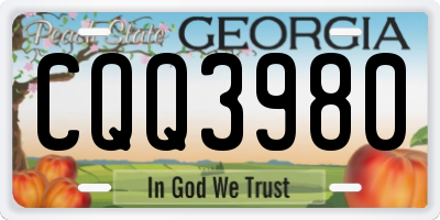 GA license plate CQQ3980
