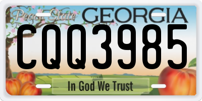 GA license plate CQQ3985