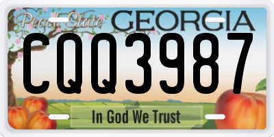 GA license plate CQQ3987