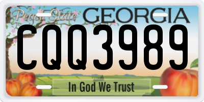 GA license plate CQQ3989