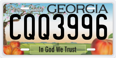 GA license plate CQQ3996