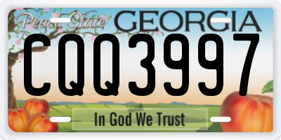 GA license plate CQQ3997