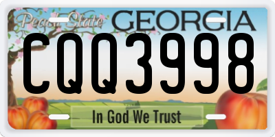 GA license plate CQQ3998