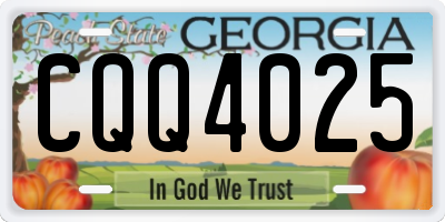 GA license plate CQQ4025