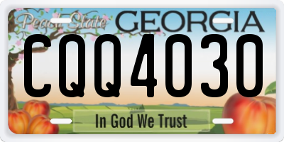 GA license plate CQQ4030