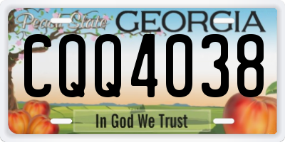 GA license plate CQQ4038