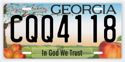 GA license plate CQQ4118