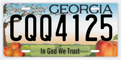 GA license plate CQQ4125