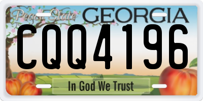 GA license plate CQQ4196