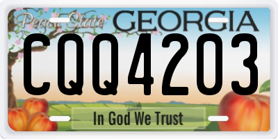 GA license plate CQQ4203
