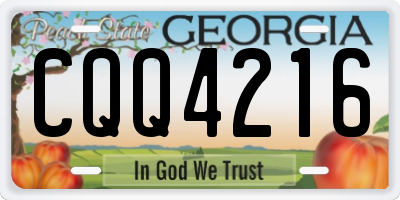 GA license plate CQQ4216