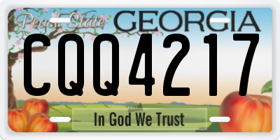 GA license plate CQQ4217