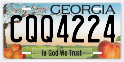GA license plate CQQ4224