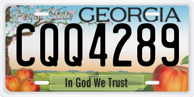 GA license plate CQQ4289