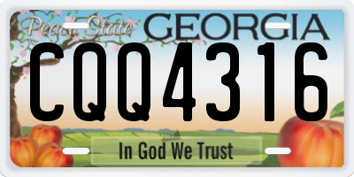 GA license plate CQQ4316
