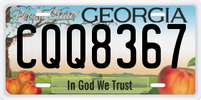 GA license plate CQQ8367