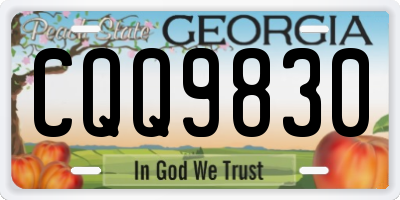 GA license plate CQQ9830