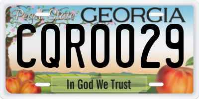 GA license plate CQR0029