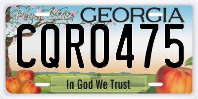 GA license plate CQR0475