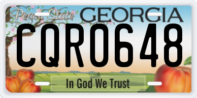 GA license plate CQR0648