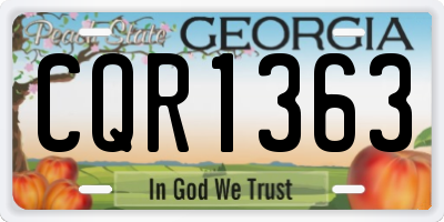 GA license plate CQR1363