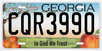 GA license plate CQR3990