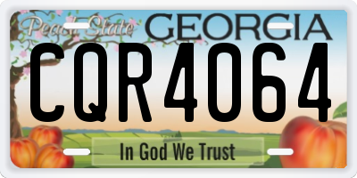 GA license plate CQR4064