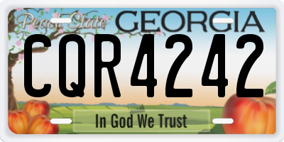 GA license plate CQR4242