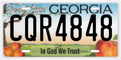 GA license plate CQR4848