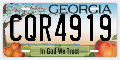 GA license plate CQR4919