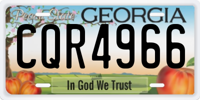 GA license plate CQR4966