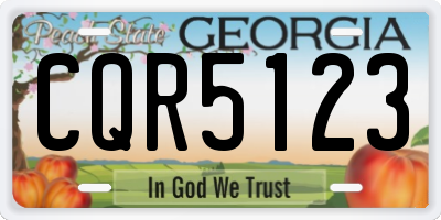 GA license plate CQR5123