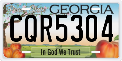 GA license plate CQR5304
